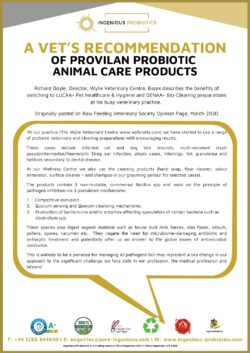 ANNAA+ Probiotic Animal Products - Vet Testimonial